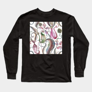 Tropical carnivorous plants watercolor botanical print Long Sleeve T-Shirt